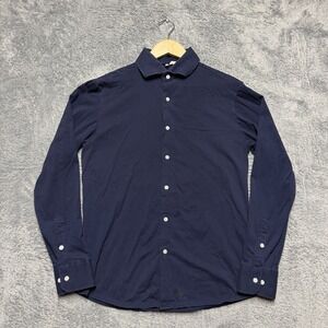 State Liberty Shirt Mens M Athletic Fit Blue Cotton 4 Way Stretch Casual READ